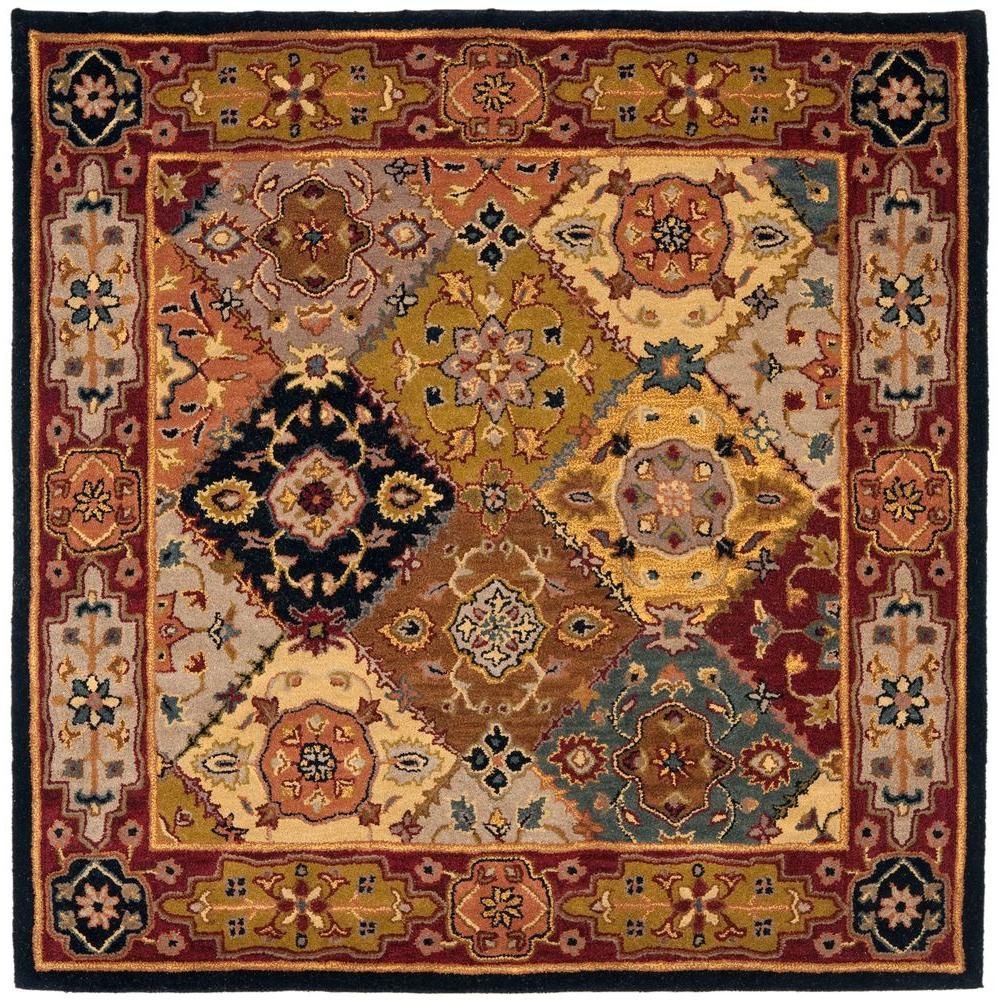 Safavieh Heritage Multi/Red 4 ft. x 4 ft. Square Area Rug-HG512B-4SQ ...