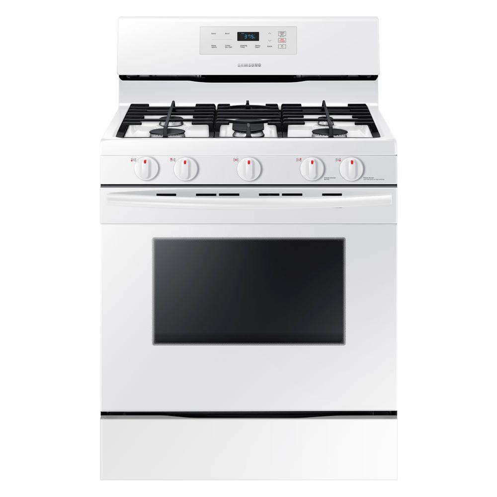 Samsung 30 in. 5.8 cu. ft. Single Oven Gas Range Clean Oven in White