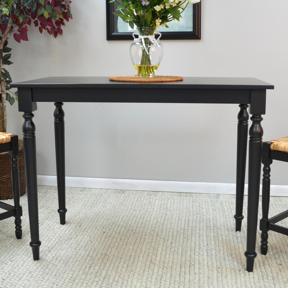 Carolina Cottage Hawthorne Antique Black Pub Bar Table Vsbar Ab