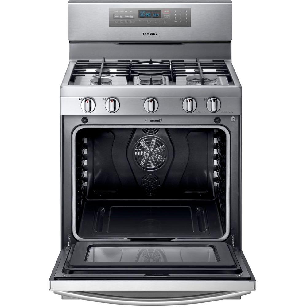 Samsung 30 In 5 8 Cu Ft Gas Range With Self Cleaning Convection So Sku 1000018256