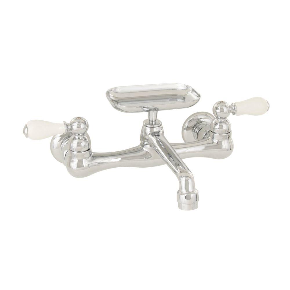 Peerless Choice 2 Handle Wall Mount Kitchen Faucet In Chrome