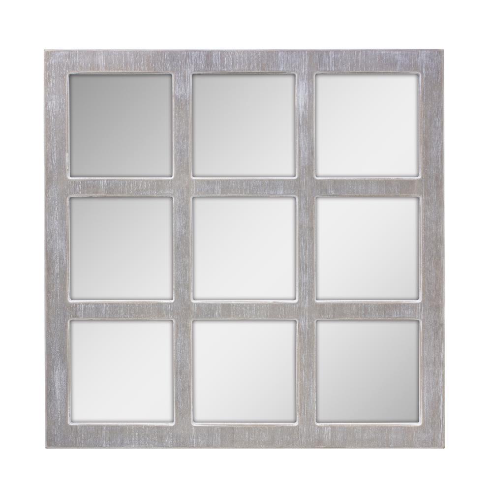 Stonebriar Collection Worn White 9 Panel Window Pane Decorative Wall Stonebriar Collection Worn White 9 Panel Window Pane Decorative Wall Mirror