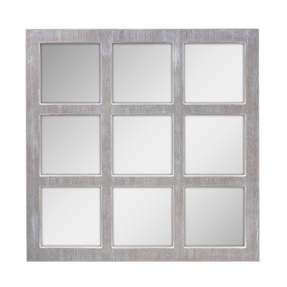 Stonebriar Collection Worn White 9-Panel Window Pane Decorative Wall