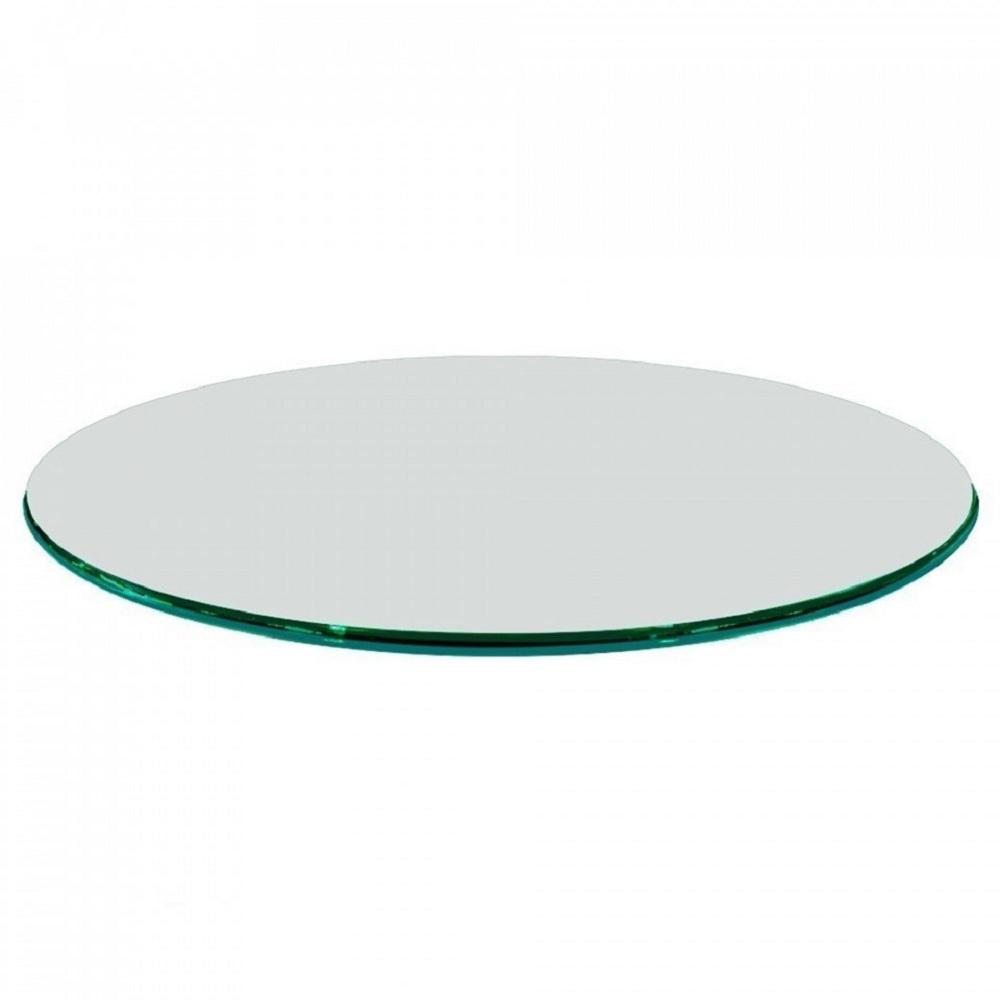 Fab Glass And Mirror 60 In Clear Round Glass Table Top 34 In