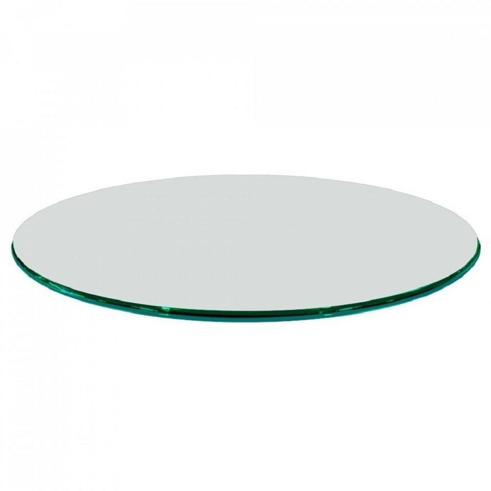 Fab Glass and Mirror 60 in. Clear Round Glass Table Top, 3/4 in