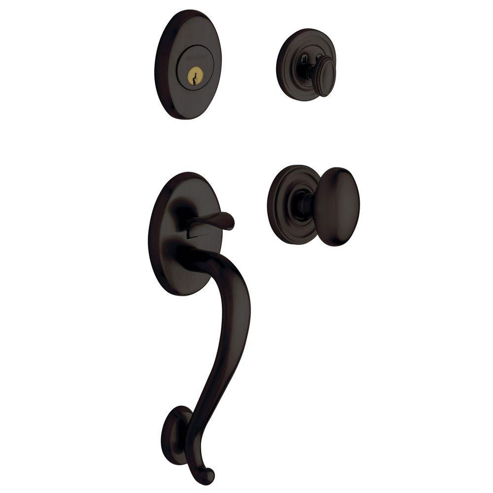 Baldwin Logan Single Cylinder Oil Rubbed Bronze Door Handleset With Egg Door Knob