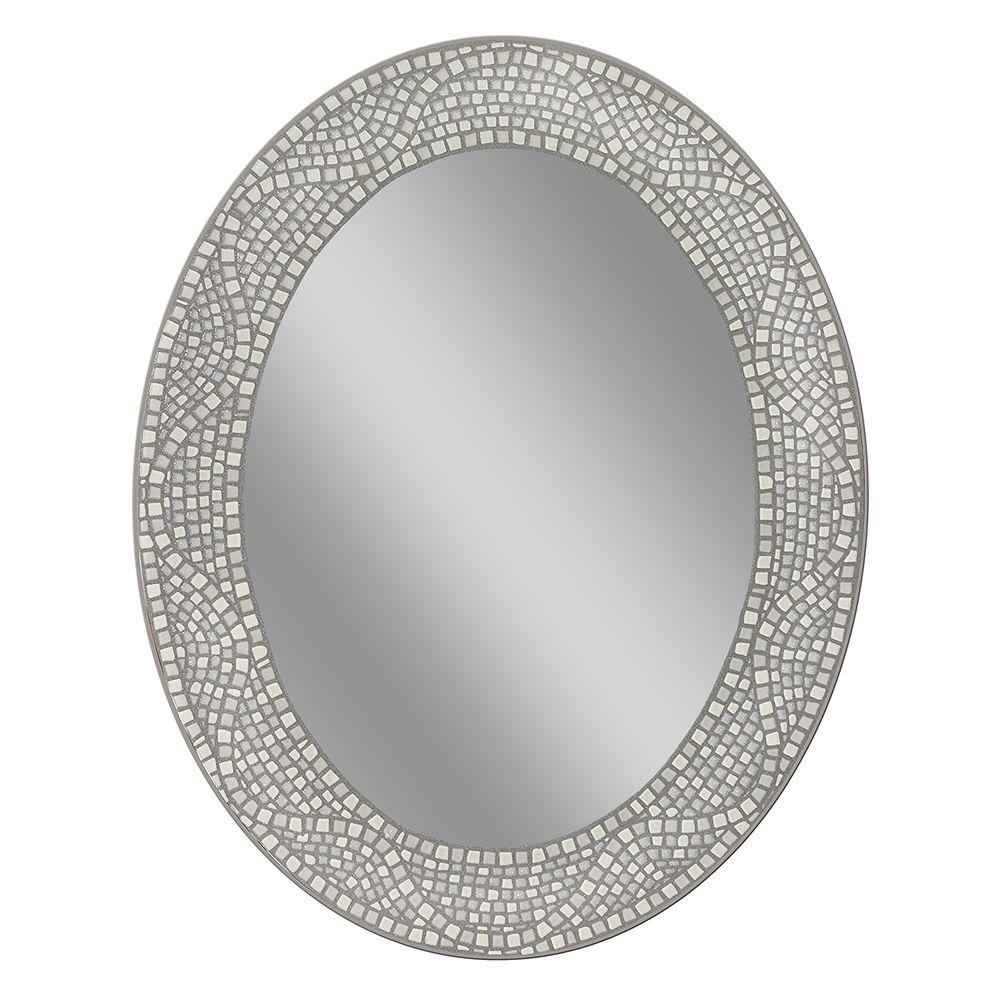 Deco Mirror 23 In X 29 Opal Mosaic Oval 8179 The Home Opal Mosaic Oval Mirror