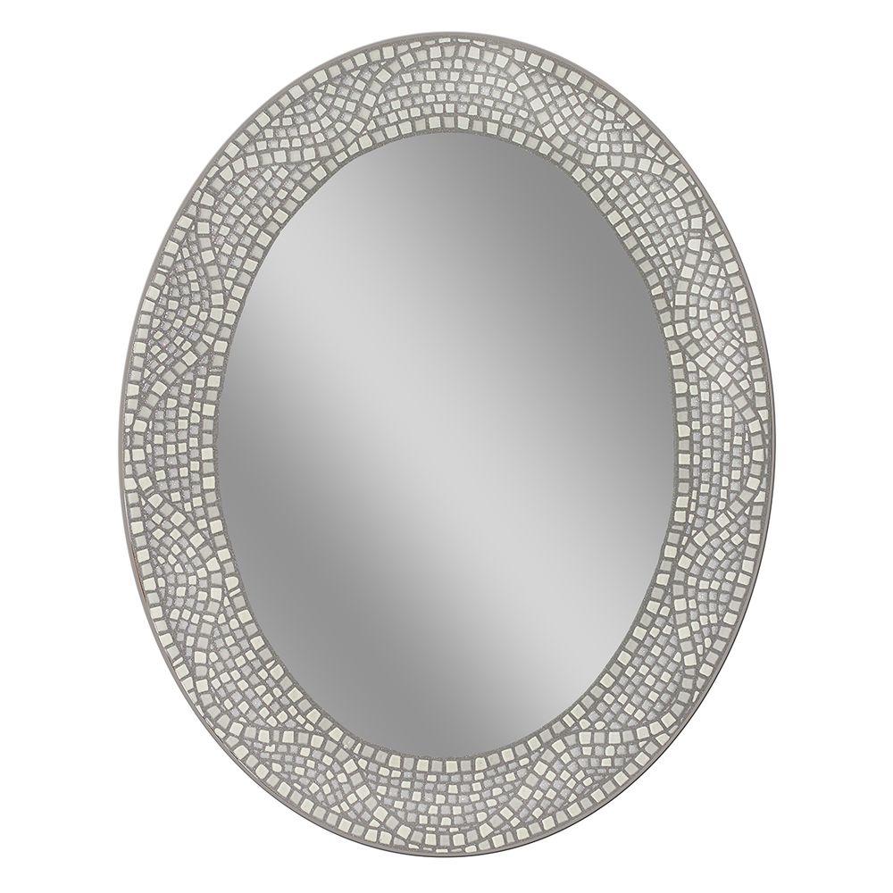 deco mirror 23 in. x 29 in. opal mosaic oval mirror-8179 - the home