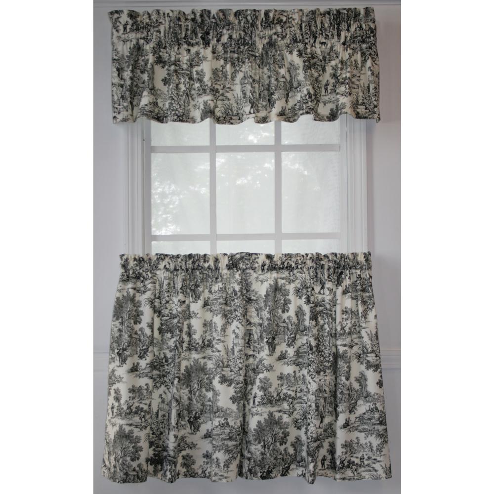 Ellis Curtain Victoria Park Toile 12 In L Cotton Tailored Valance