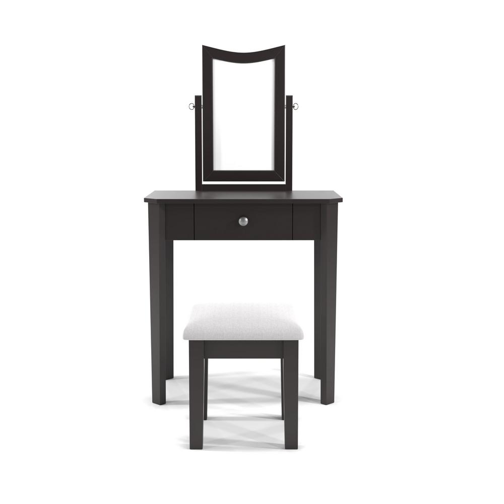 Furniture Of America Lucerne 2 Piece Black Vanity Set Idf Dk6360bk The Home Depot