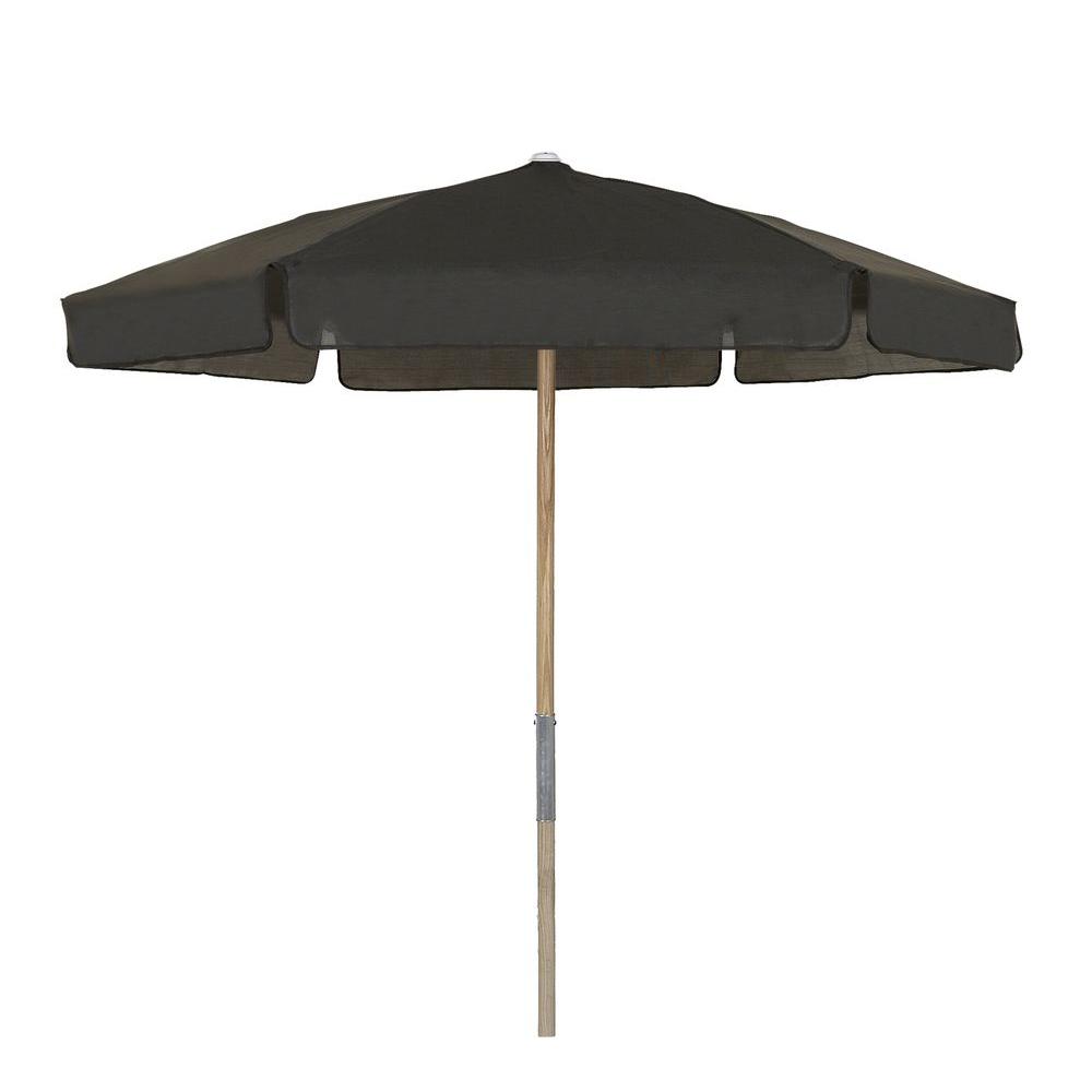 Mesh Layer Black Market Umbrellas Patio The Home Depot Wood Beach Patio Umbrella With Black Vinyl Coated Weave