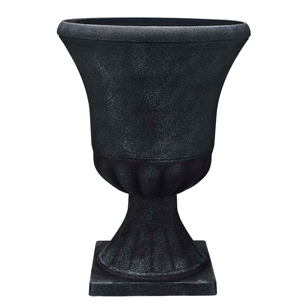 Winston 16 in. x 21 in. Black Resin Composite Urn PlanterEB029816