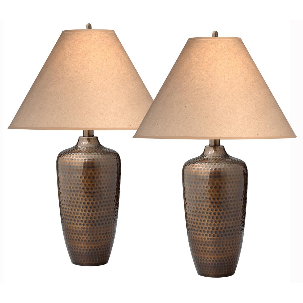 hammered bronze table lamp