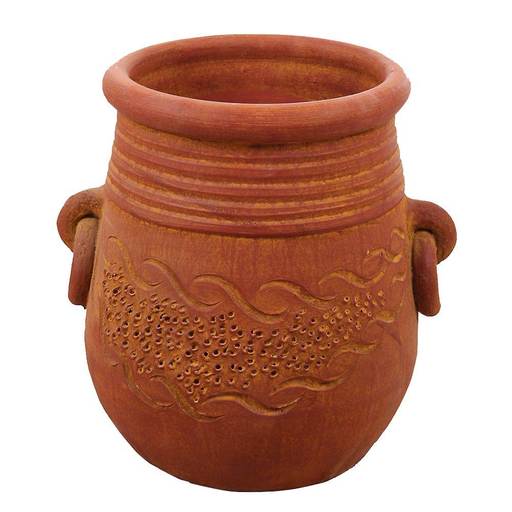 Margo Garden  Products 15 in Round Terra Cotta Mao Clay  