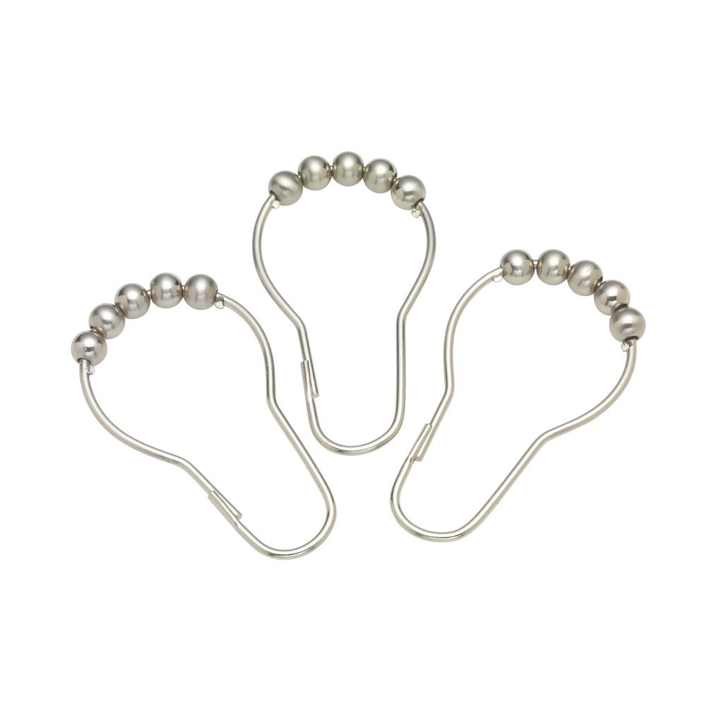 Popular Bath Products Rolling Shower Hooks in Nickel by Popular Bath Products