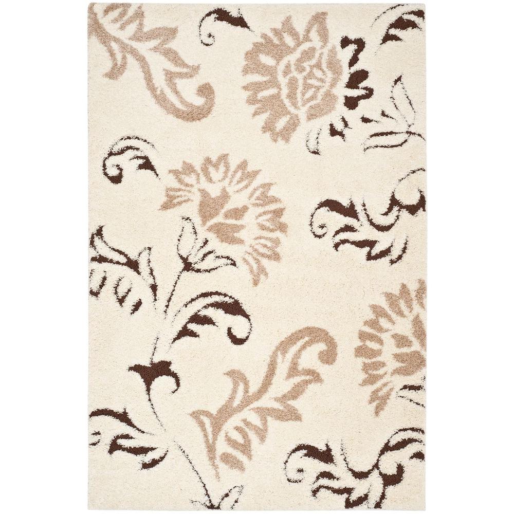 Safavieh Florida Shag Cream/Dark Brown 8 Ft. X 10 Ft. Area Rug-SG463 ...