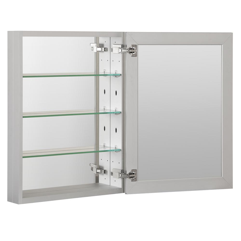 Boyel Living 23 In X 30 In Recessed Or Surface Frameless 1 Door Medicine Cabinet With 3 Adjustable Shelves Kfmmc2330 Sa The Home Depot