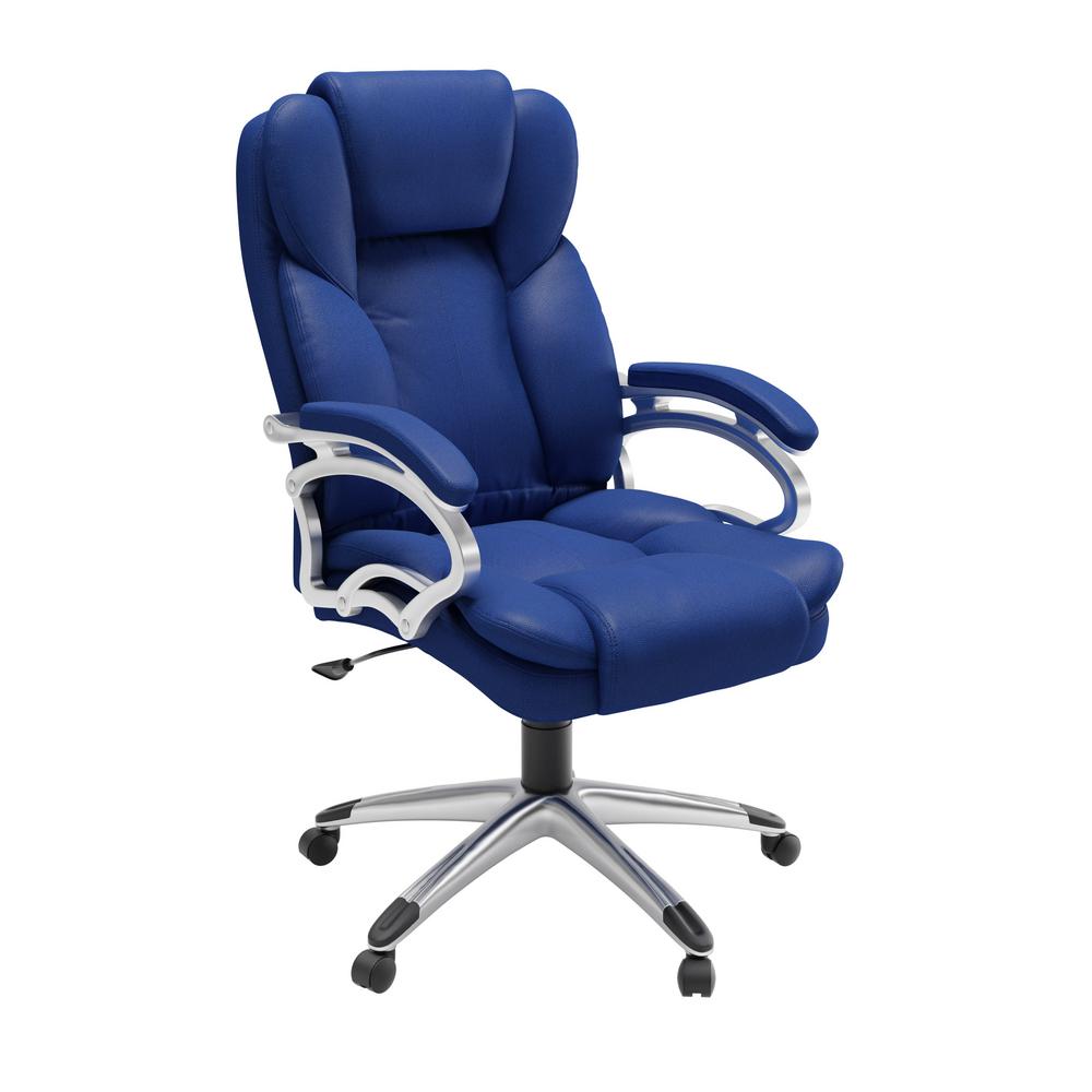 Corliving Cobalt Blue Leatherette Workspace Executive Office Chair Lof 478 O The Home Depot