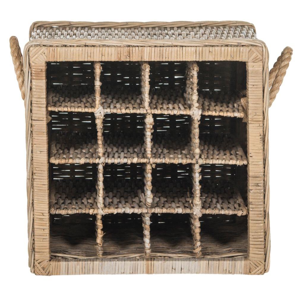Safavieh Aziza Stackable 16Bottle Wine Cage with Handles in Natural