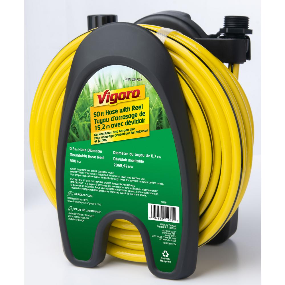 Vigoro 50 Ft Hose With Reel 71969 The Home Depot