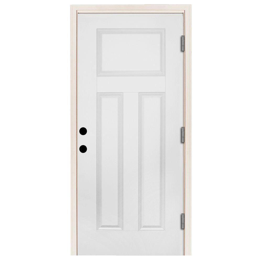 Steves & Sons 32 in. x 80 in. Premium 3Panel Primed White Steves & Sons 32 in. x 80 in. Premium 3Panel Primed White