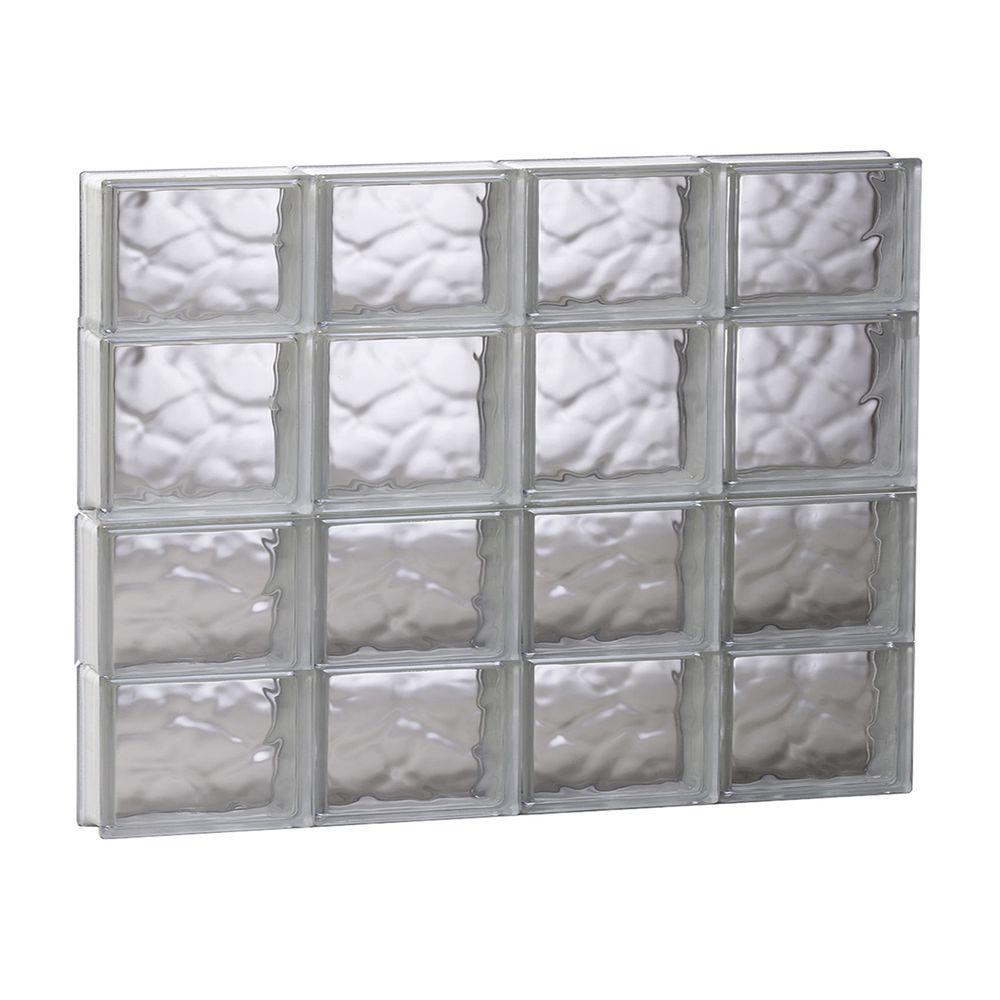 Clearly Secure 31 in. x 25 in. x 3.125 in. Frameless Wave Pattern Non