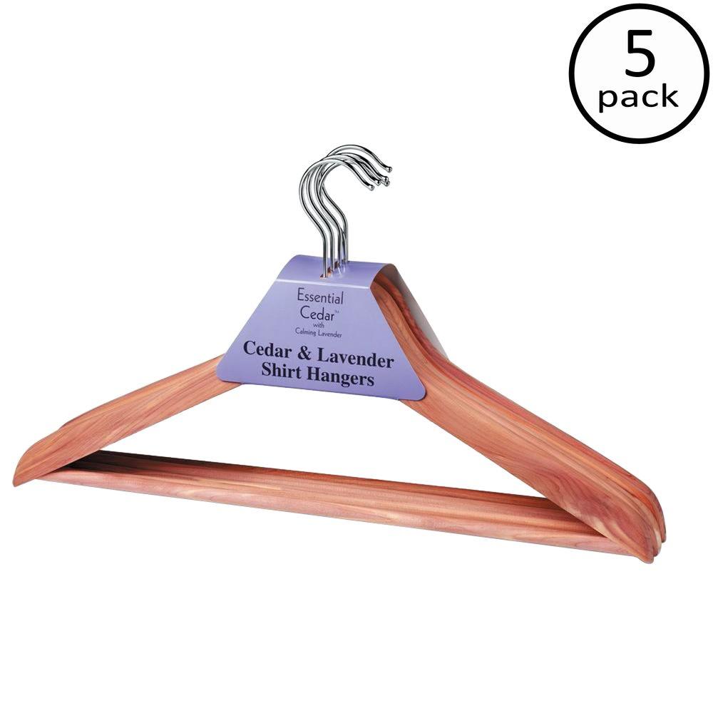 Woodlore Aromatic Cedar Hangers With Pant Bar and Lavender Fragrance (5