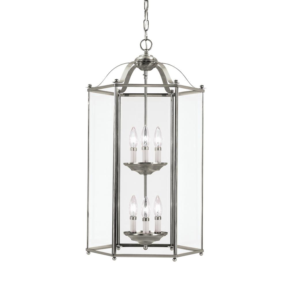 Sea Gull Lighting Bretton 6 Light Brushed Nickel Hall Foyer Light Brushed Nickel Hall Foyer