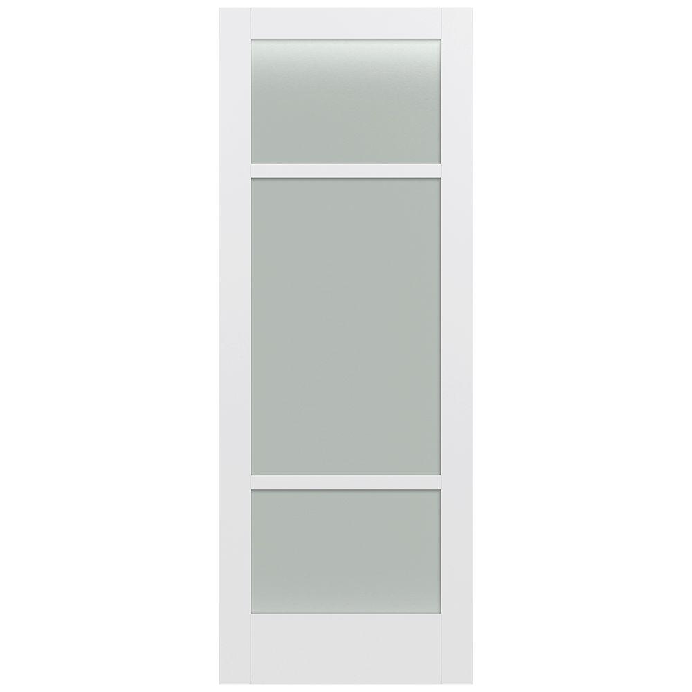 Jeld Wen 36 In X 96 In Moda Primed Pmt1031 Solid Core Wood Interior Door Slab W Translucent Glass