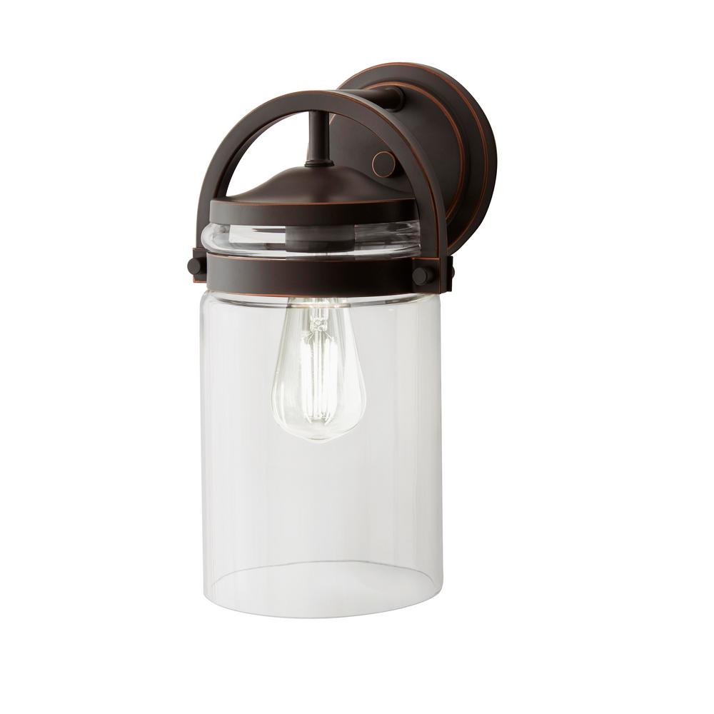 Hampton Bay Kinsley 1-Light Oil Rubbed Bronze Outdoor Wall Lantern