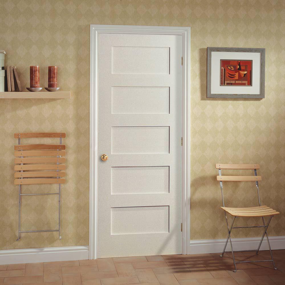 Masonite 36 In X 80 In Mdf Series Primed White Smooth 5 Panel