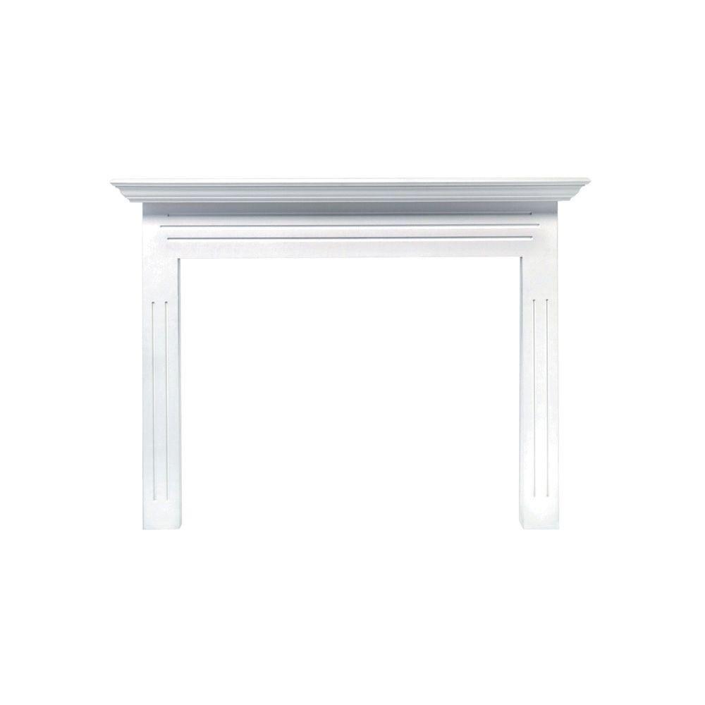 The Newport 65 in. x 51 in. MDF White Full Surround Mantel51048 The