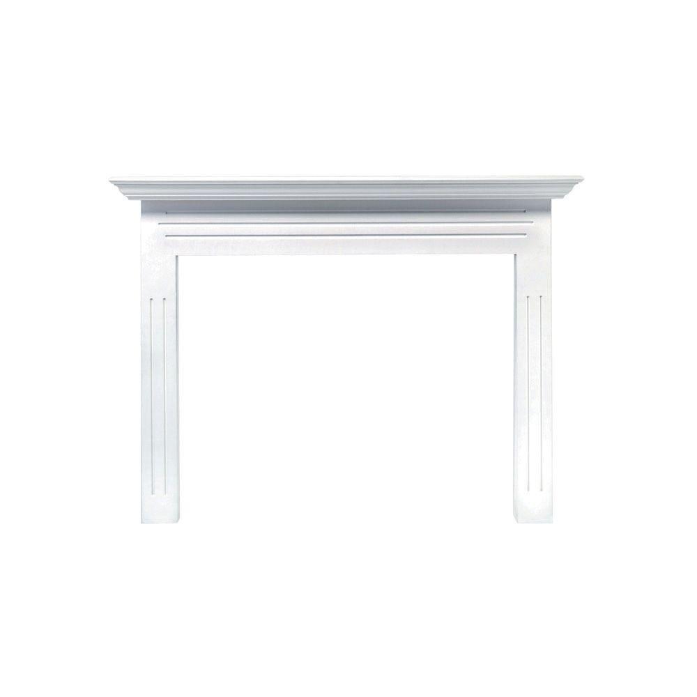 White Wood Fireplace Mantels Fireplaces The Home Depot