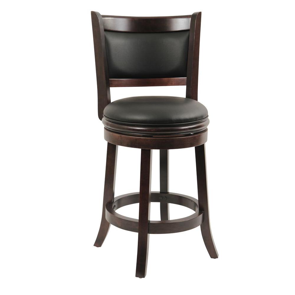 Boraam Augusta 24 In Cappuccino Swivel Cushioned Bar Stool 48824 Augusta 24 In Cappuccino Swivel Cushioned Bar Stool