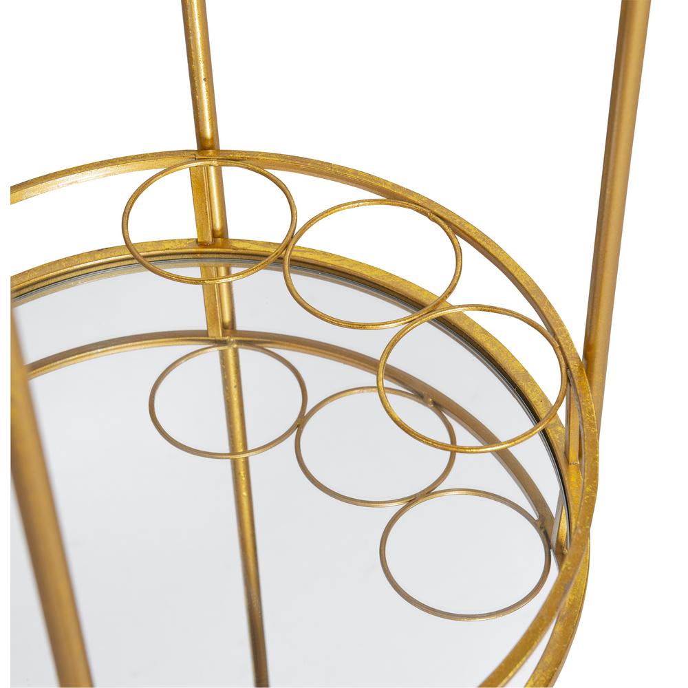 Linon Home Decor Round Gold Metal Bar Cart Thd00525 The Depot Linon Home Decor Round Gold Metal Bar