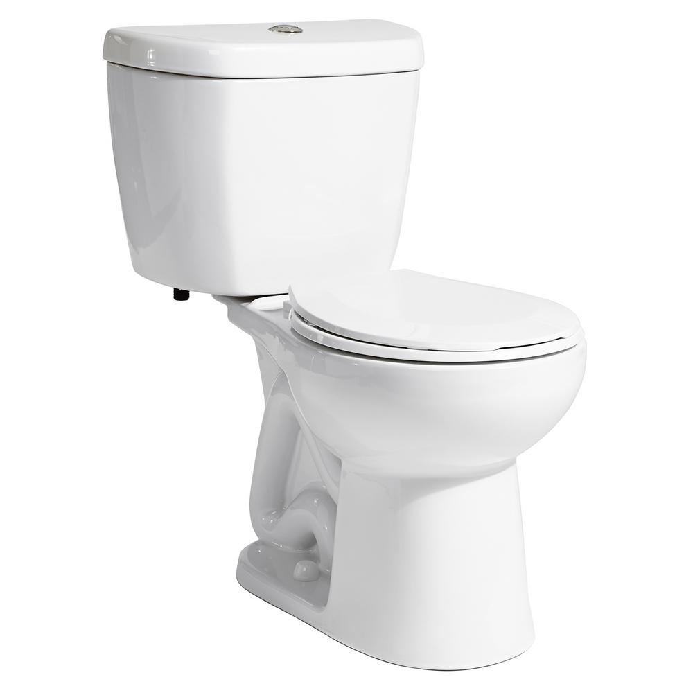 2-piece 0.8 Gpf Single Flush Round Bowl Toilet In White - $164...