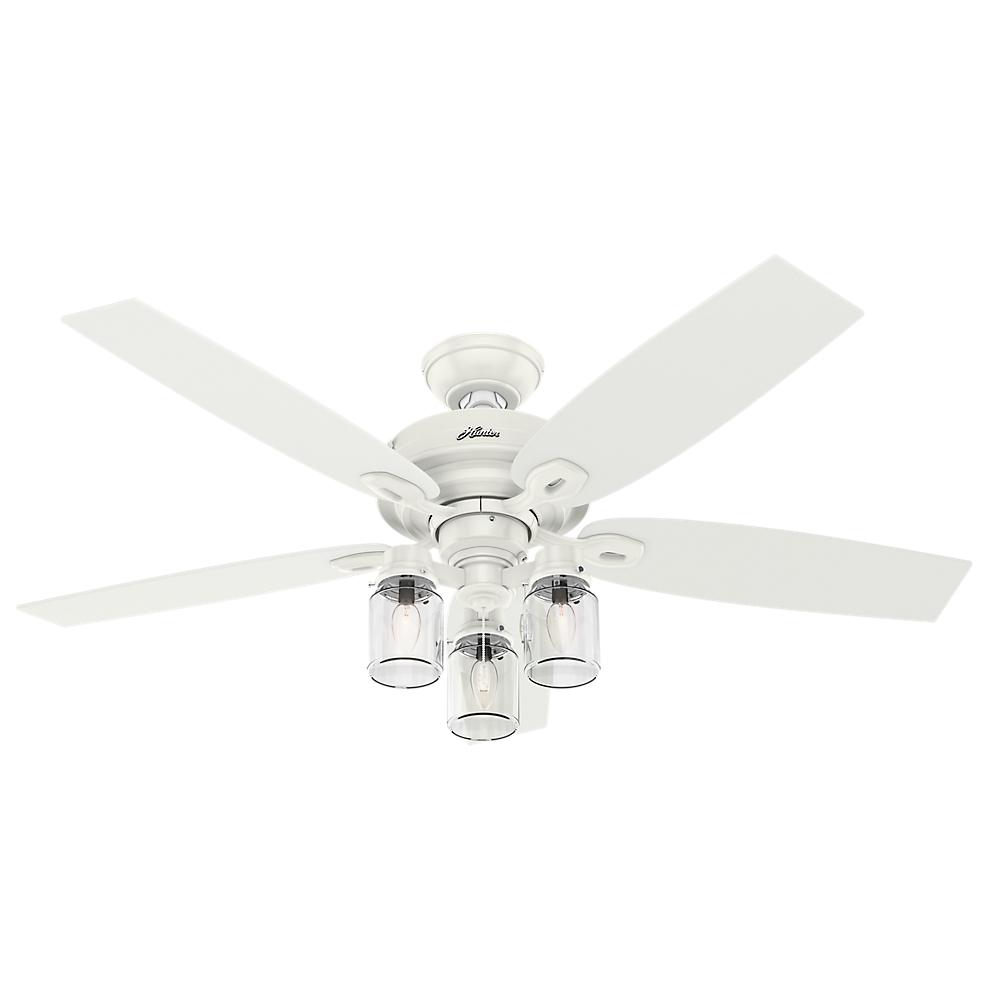 Hunter Crown Canyon 52 In Indoor Fresh White Ceiling Fan 53361