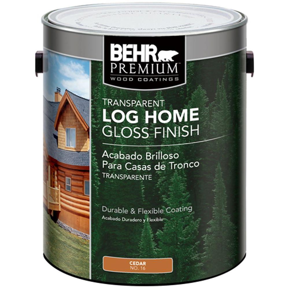 BEHR Premium 1 gal. Cedar Clear Gloss Finish Log Home-01601 - The Home ...