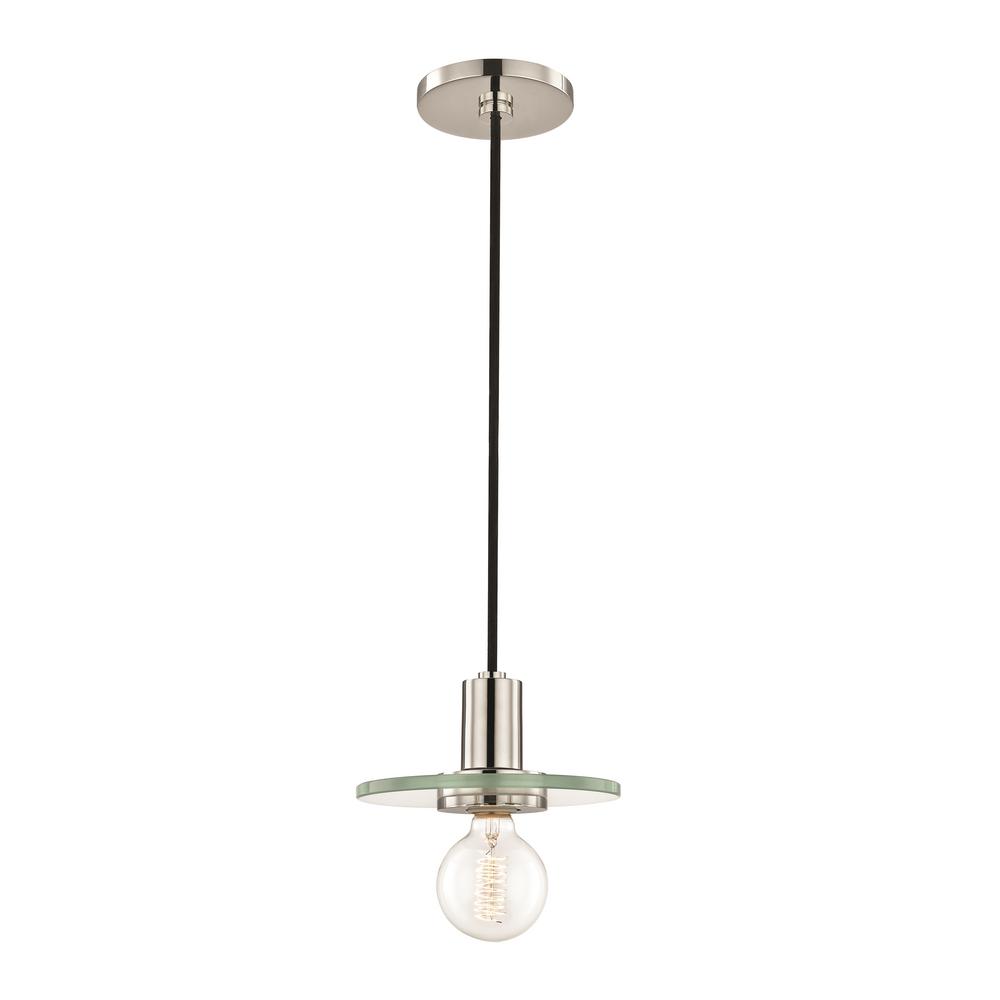 Mitzi By Hudson Valley Lighting Peyton 1 Light Polished Nickel Small Peyton 1 Light Polished Nickel Small Pendant With Clear Glass