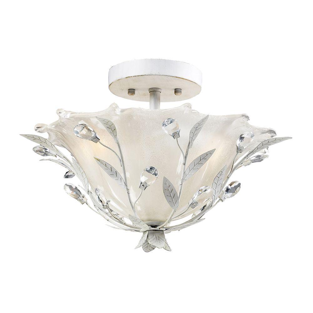 Titan Lighting Circeo 2 Light Antique White Ceiling Semi Flush Mount Titan Lighting Circeo 2 Light Antique White Ceiling Semi Flush Mount