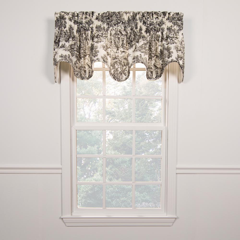 Ellis Curtain Victoria Park Toile 15 In. L Cotton Scallop Valnce In 