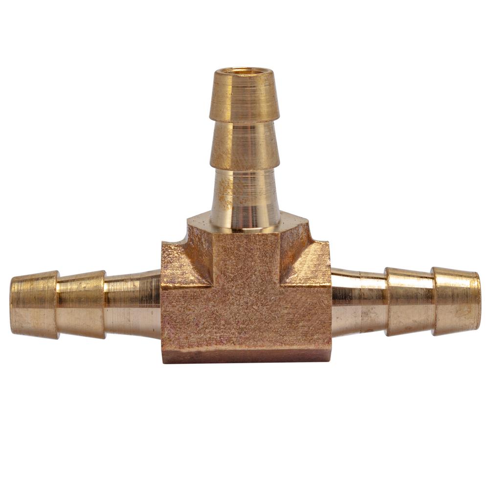 LTWFITTING 1/4 in. I.D. Brass Hose Barb Tee Fittings (5Pack
