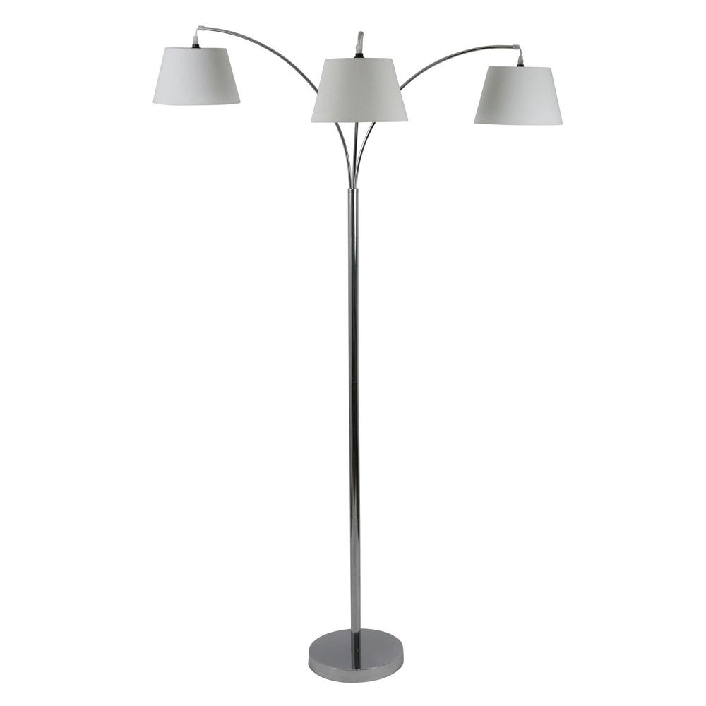 Decor Therapy Ashbury 75 In Chrome Floor Lamp With Shade
