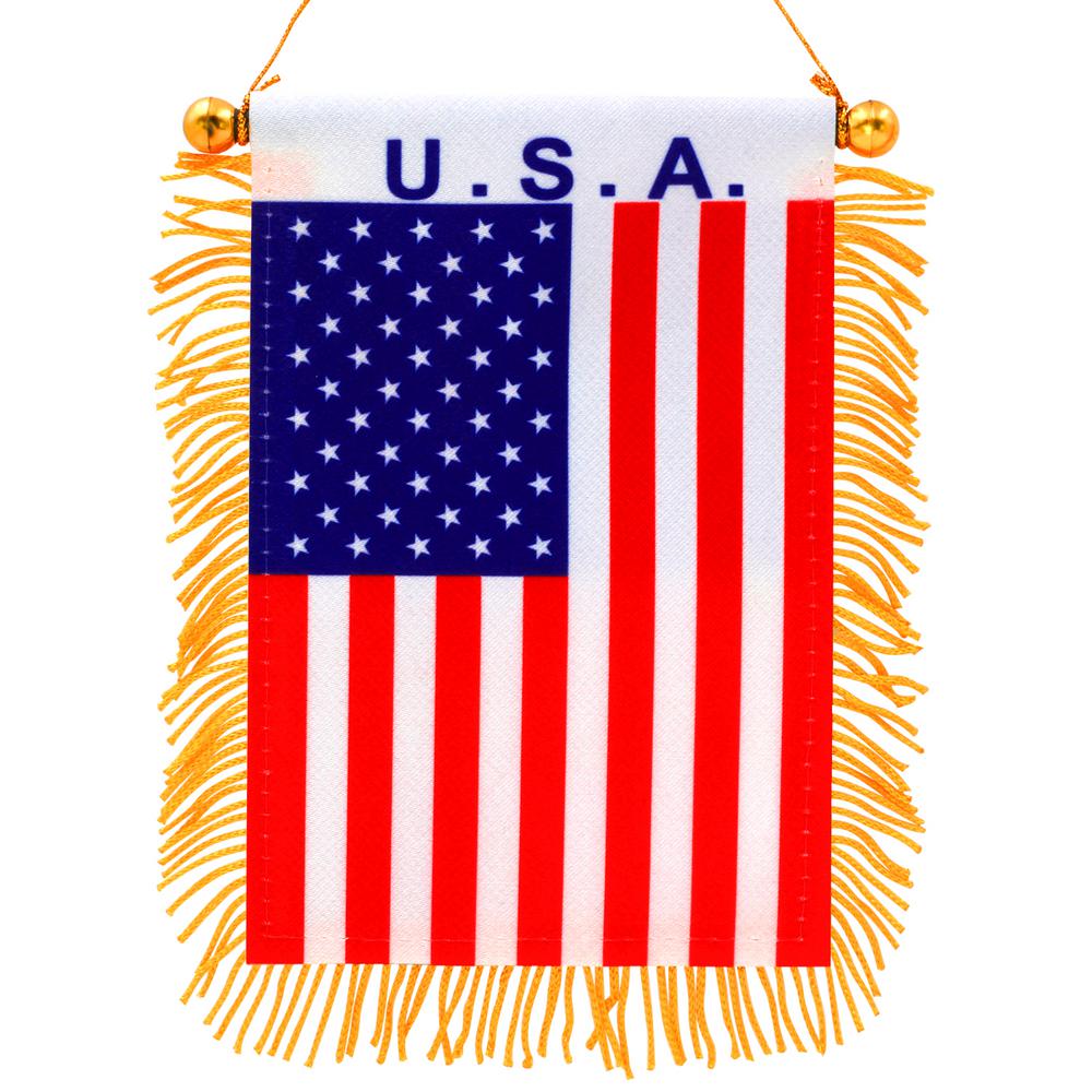 Anley 4 In X 6 In U S A Fringy Window Hanging Flag Mini Flag