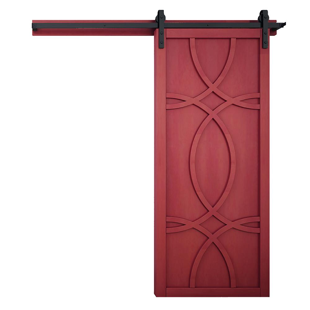 VeryCustom 42 in. x 84 in. Hollywood Carmine Wood Barn Door with