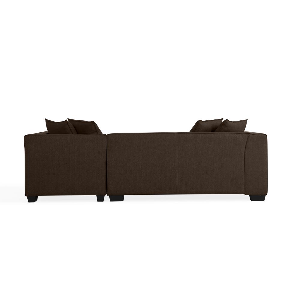 Handy Living Phoenix Chocolate Brown Linen Sectional Sofa With Chocolate Brown Linen Sectional Sofa