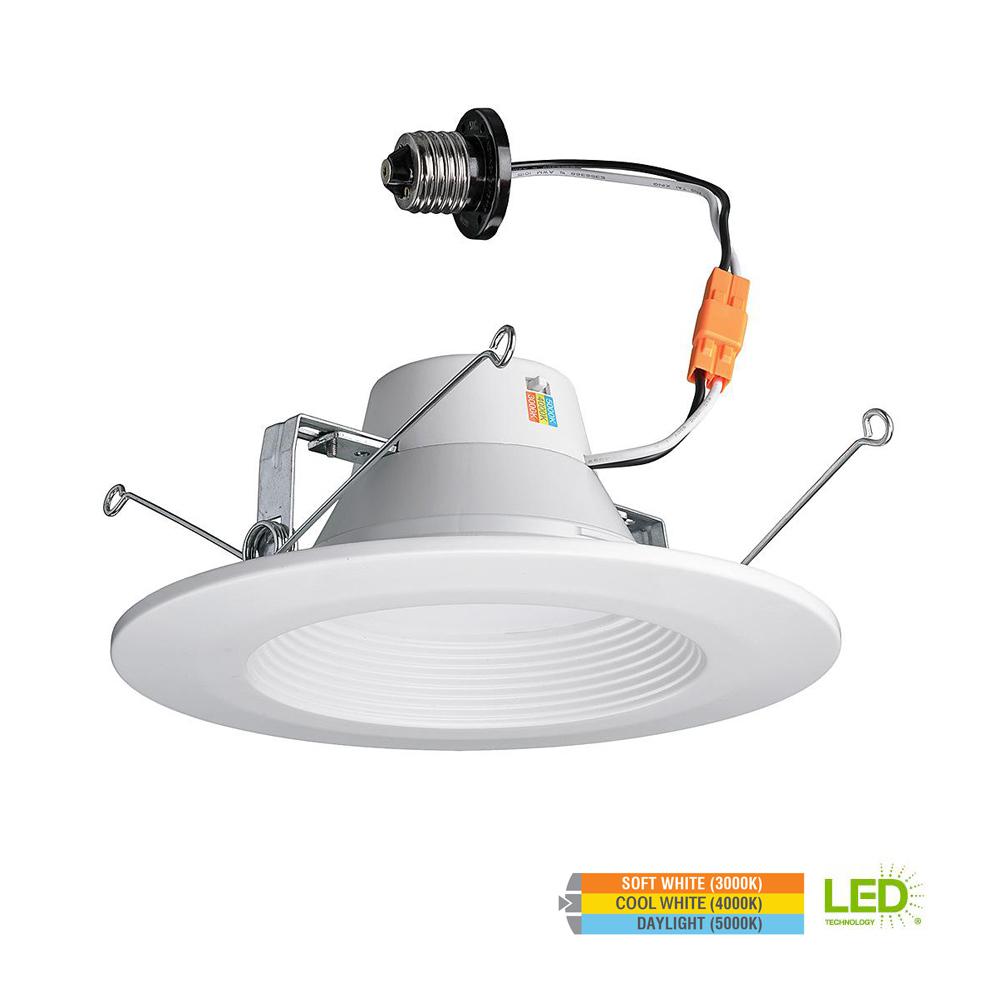Commercial Electric 5 In And 6 65w Equivalent White Led 65w Equivalent White Led Recessed Trim With