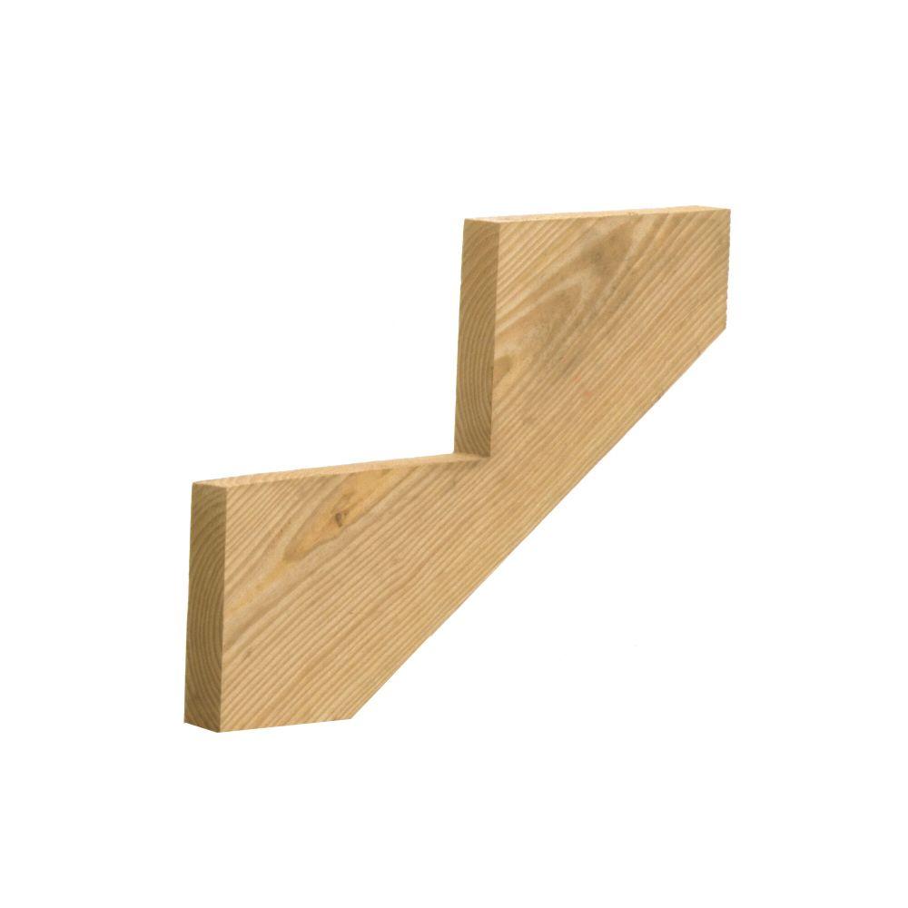 2-Step Pressure-Treated Pine Stair Stringer-106452 - The ...