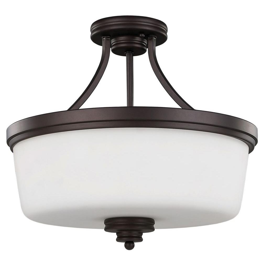 Canarm Jackson 3 Light Oil Rubbed Bronze Semi Flush Mount Light