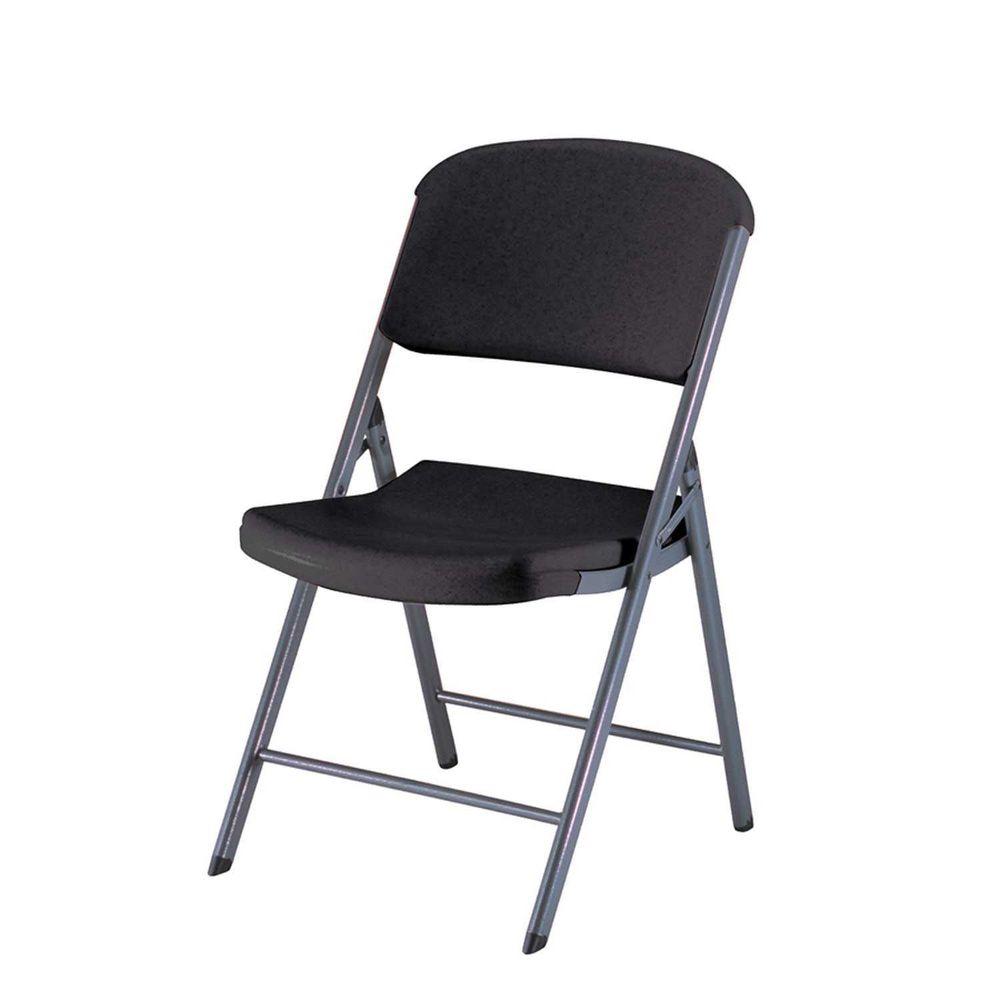 Lifetime Black Folding Chair (Set of 4)-80187 - The Home Depot